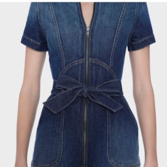 Alice Olivia Dark Blue Denim Jumpsuit US 29 - Picture 8 of 14